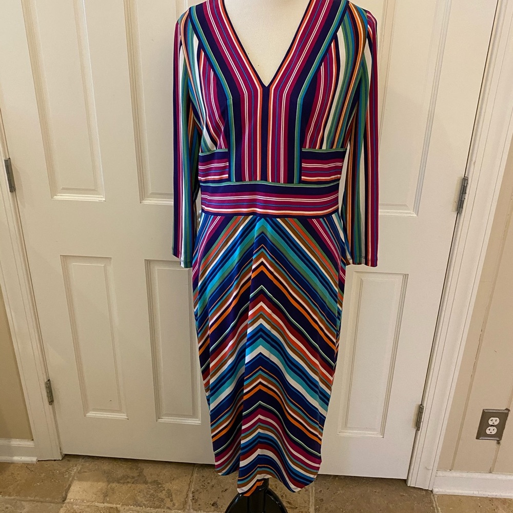 Maggie L Midi Stripe Dress